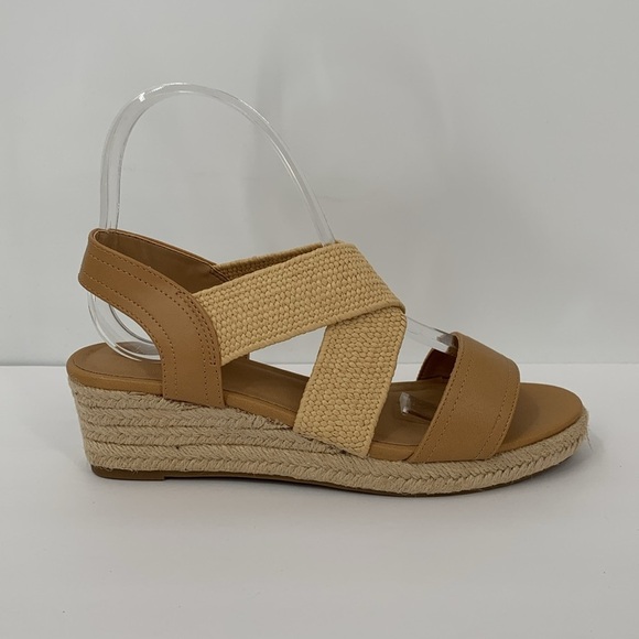 Market & Spruce Celeste wedge espadrille sandal strappy jute tan shoe new 10 - Picture 1 of 6